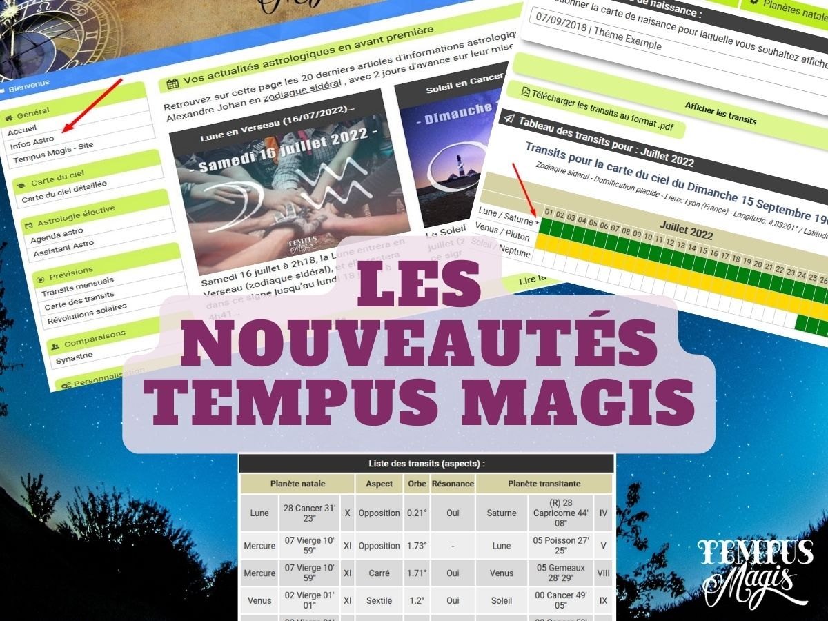 Mises à jours Tempus Magis juillet 2022