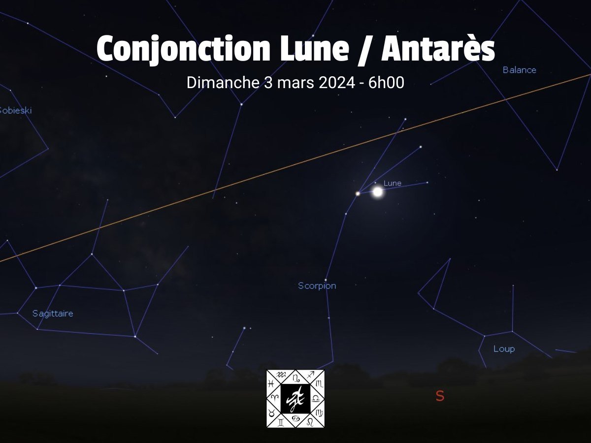 Lune conjointe à Antarès du Scorpion