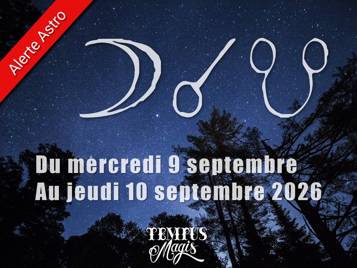 Conjonction Lune / Noeud lunaire Sud Mercredi 09/09/2026
