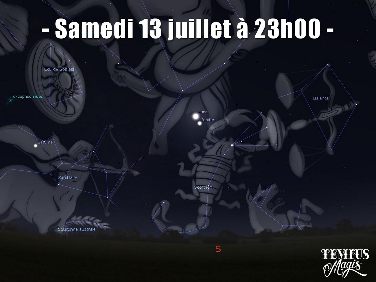 Observation conjonction Lune - Jupiter - Juillet 2019