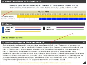 Interprétations automatiques des transits sur Tempus Magis