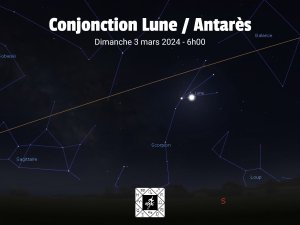 Lune conjointe à Antarès du Scorpion (mars 2024)
