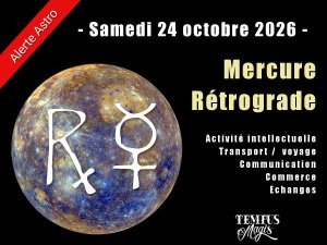 Mercure rétrograde samedi 24 octobre 2026